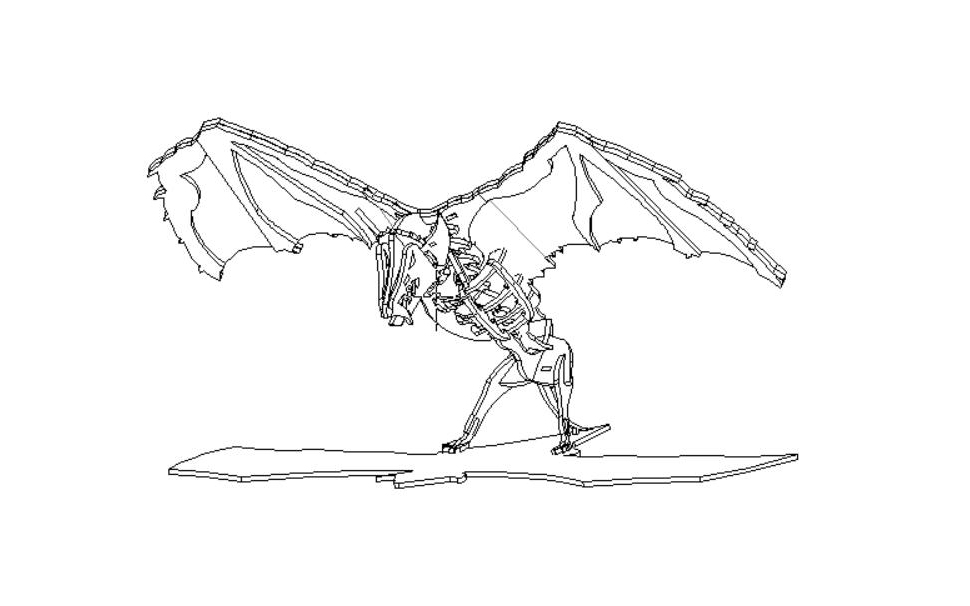 线切割&ldquo;3D蝙蝠&rdquo;图纸