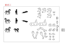 线切割十二生肖合集图纸,线切割图纸免费下载