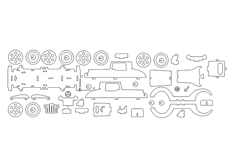 线切3D-奔驰,线切割图纸免费下载